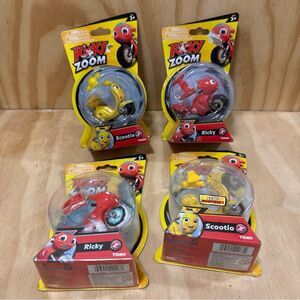4 Lot Ricky Zoom Scootio Yellow Scooter 4" Action Figure Vehicle Tomy NEW